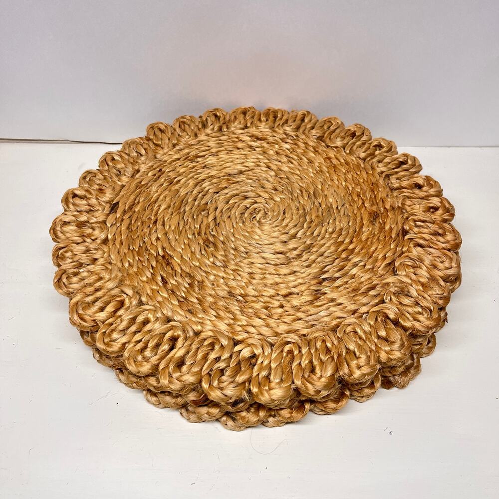 Woven Hemp Straw Jute Round Placemats Set of 4